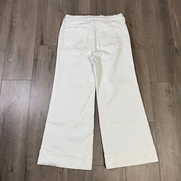 J.Crew 1996 Denim Trouser Jeans Womens 31P White High Rise Wide-leg Semi Stretch - Picture 5 of 7